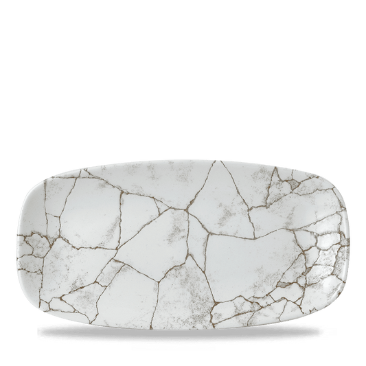 Studio Prints Kintsugi Agate Grey Chefs Oblong Plate 11 3/4X6" Box of 12 (3-5 Working Days Delivery)
