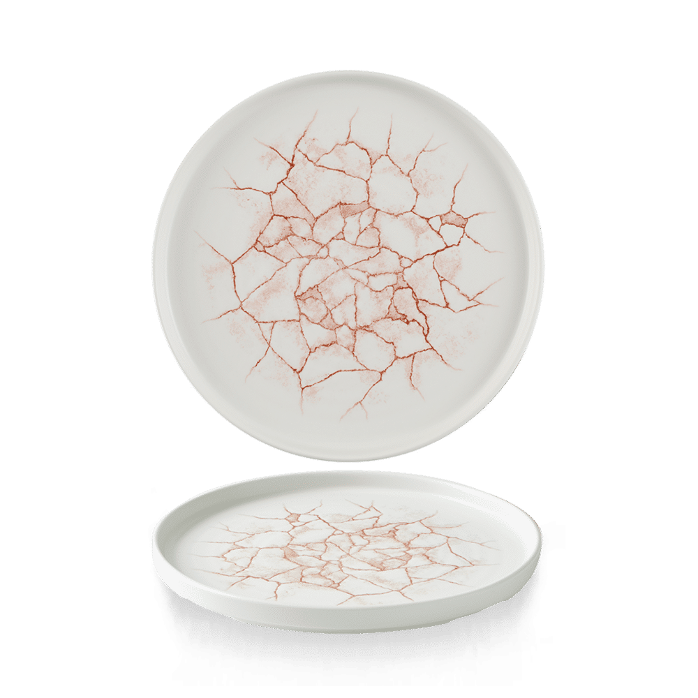 Studio Prints Kintsugi Coral  Walled Plate 8.67" Box 6