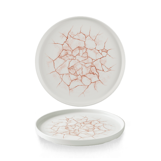 Studio Prints Kintsugi Coral Walled Plate 8.67" Box of 6 (3-5 Working Days Delivery)