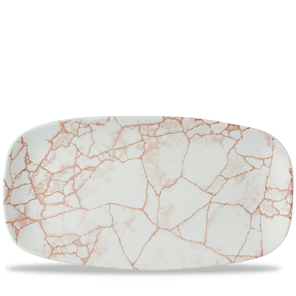 Studio Prints Kintsugi Coral  Chefs Oblong Plate 13 7/8X7 3/8" Box 6