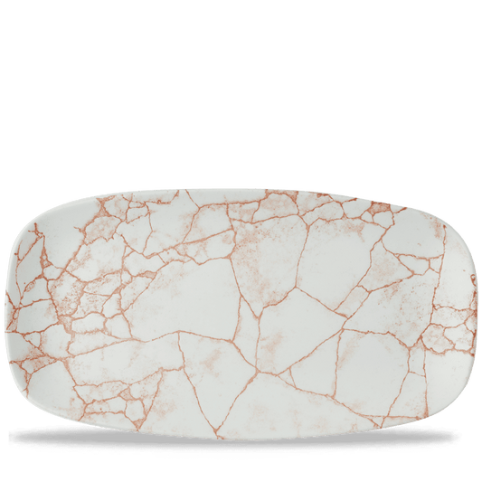 Studio Prints Kintsugi Coral Chefs Oblong Plate 13 7/8X7 3/8" Box of 6 (3-5 Working Days Delivery)