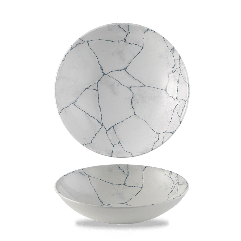 Studio Prints Kintsugi Pearl Grey Evolve Coupe Bowl 7.25" Box 12