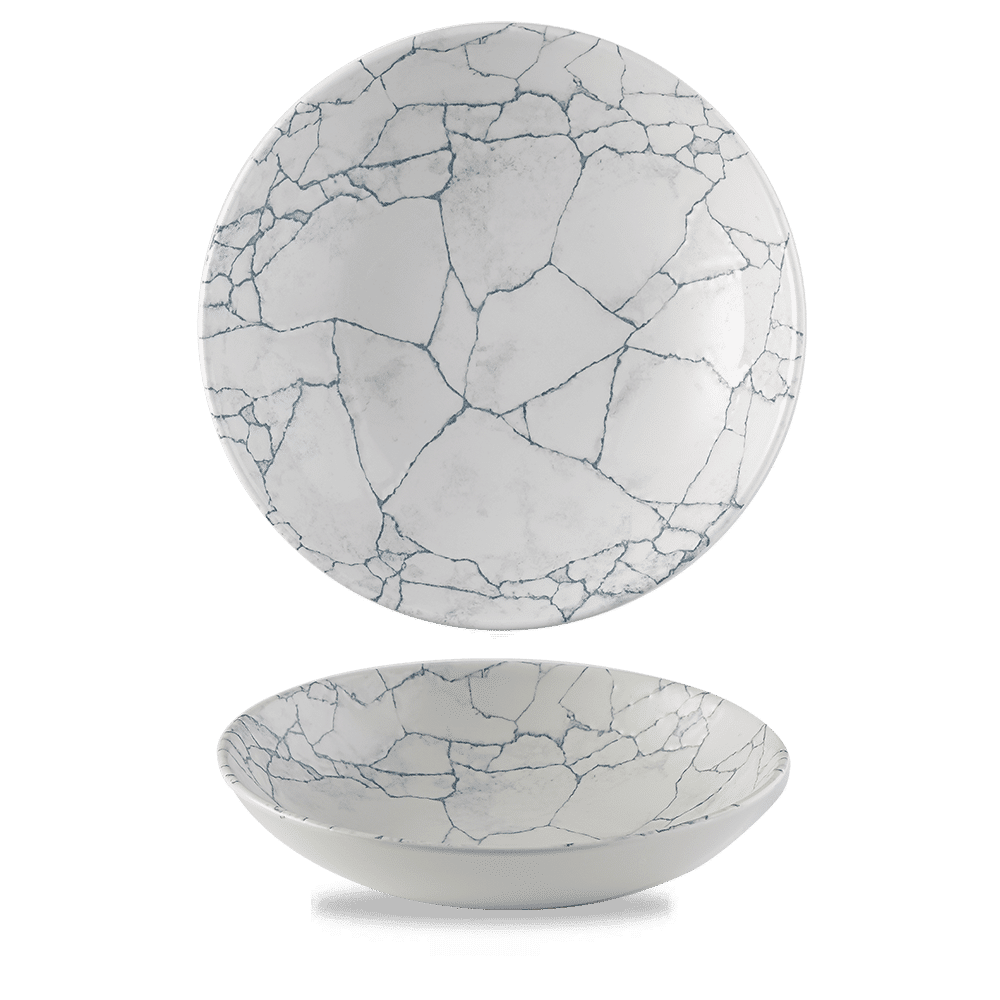 Studio Prints Kintsugi Pearl Grey Evolve Coupe Bowl 9.75" Box 12