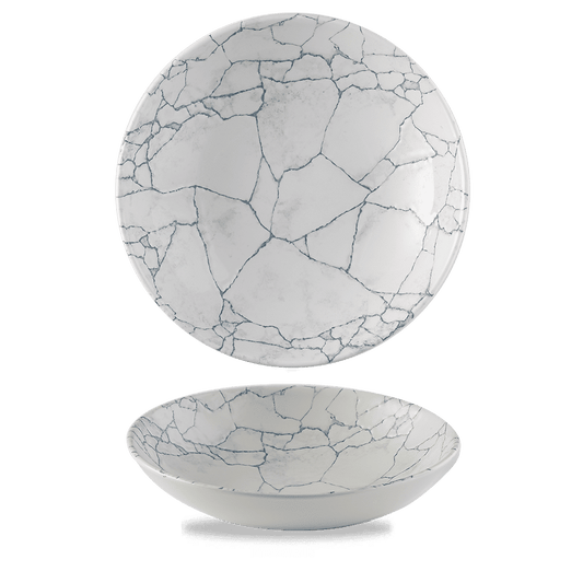 Studio Prints Kintsugi Pearl Grey Evolve Coupe Bowl 9.75" Box of 12 (3-5 Working Days Delivery)