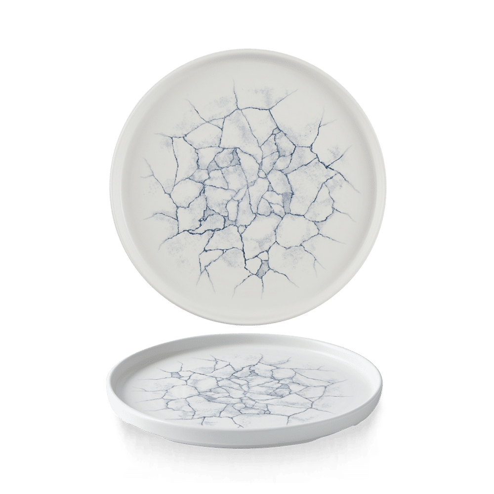 Studio Prints Kintsugi Pearl Grey  Walled Plate 8.67" Box 6