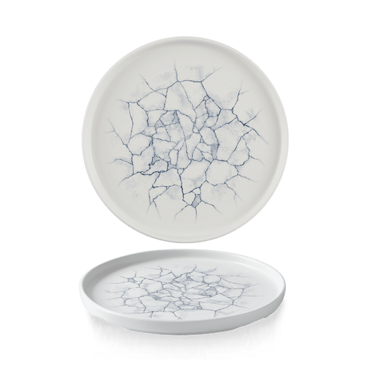 Studio Prints Kintsugi Pearl Grey Walled Plate 8.67" Box of 6 (3-5 Working Days Delivery)