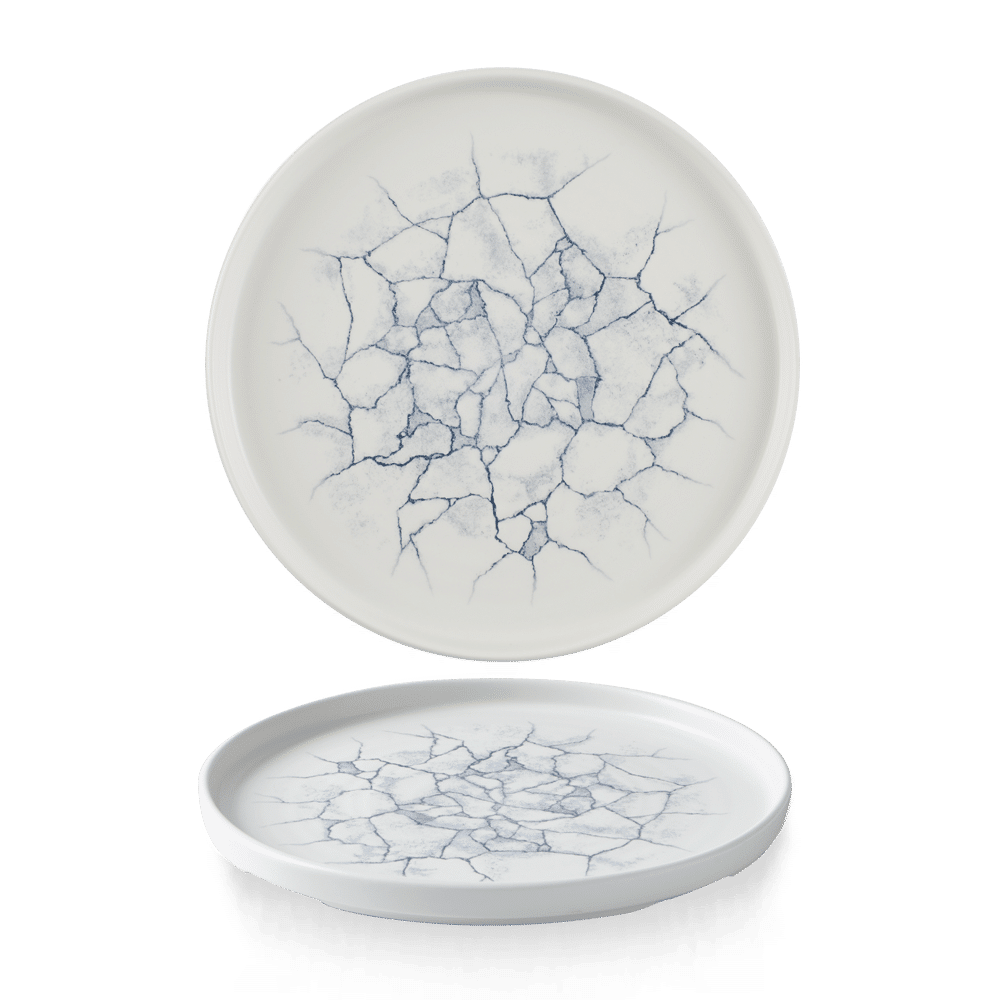 Studio Prints Kintsugi Pearl Grey  Walled Plate 10 2/8" Box 6