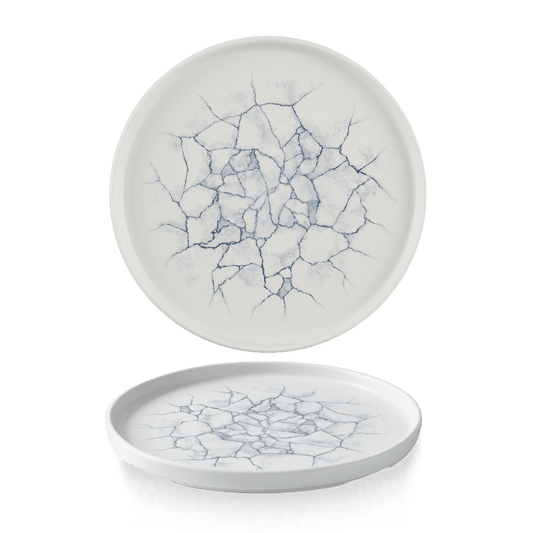 Studio Prints Kintsugi Pearl Grey Walled Plate 10 2/8" Box of 6 (3-5 Working Days Delivery)