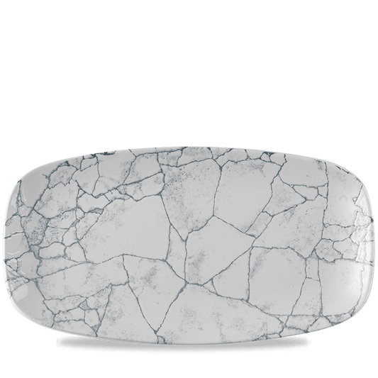 Studio Prints Kintsugi Pearl Grey Chefs Oblong Plate 13 7/8X7 3/8" Box of 6 (3-5 Working Days Delivery)