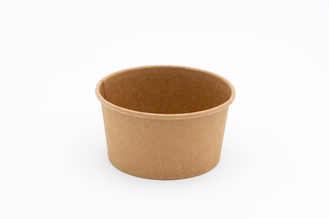 6oz Kraft Heavy Duty Paper Container Pack of 500 - 99mm diameter / 50mm depth (Lid 2130017Q)