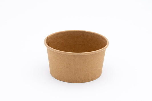 6oz Kraft Heavy Duty Paper Container Pack of 500 - 99mm diameter / 50mm depth (Lid 2130017Q)