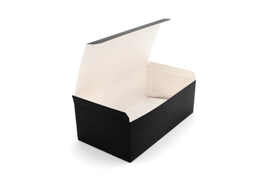 Compostable Large Black Food Box Case of 250 (LxWxD) 227 x 125 x 78mm