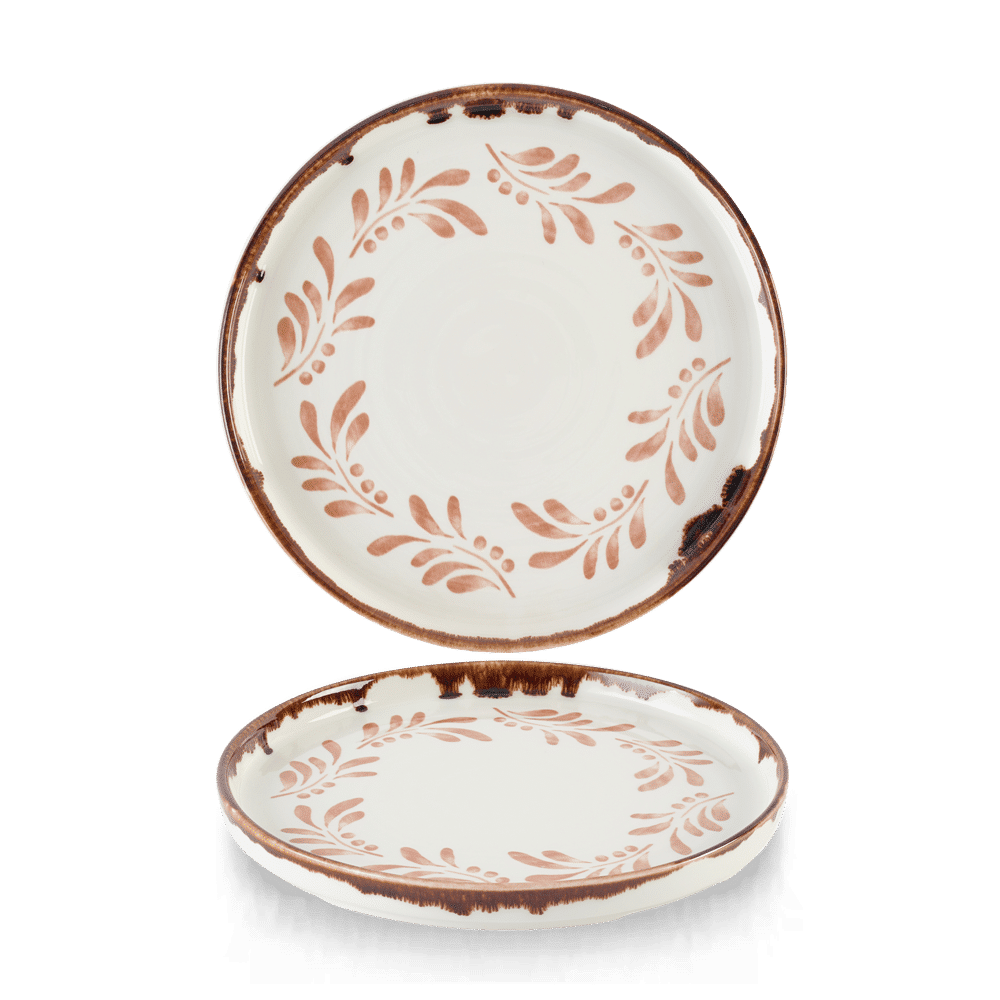 Harvest Mediterranean Terracotta  Walled Plate 8.25" Box 6
