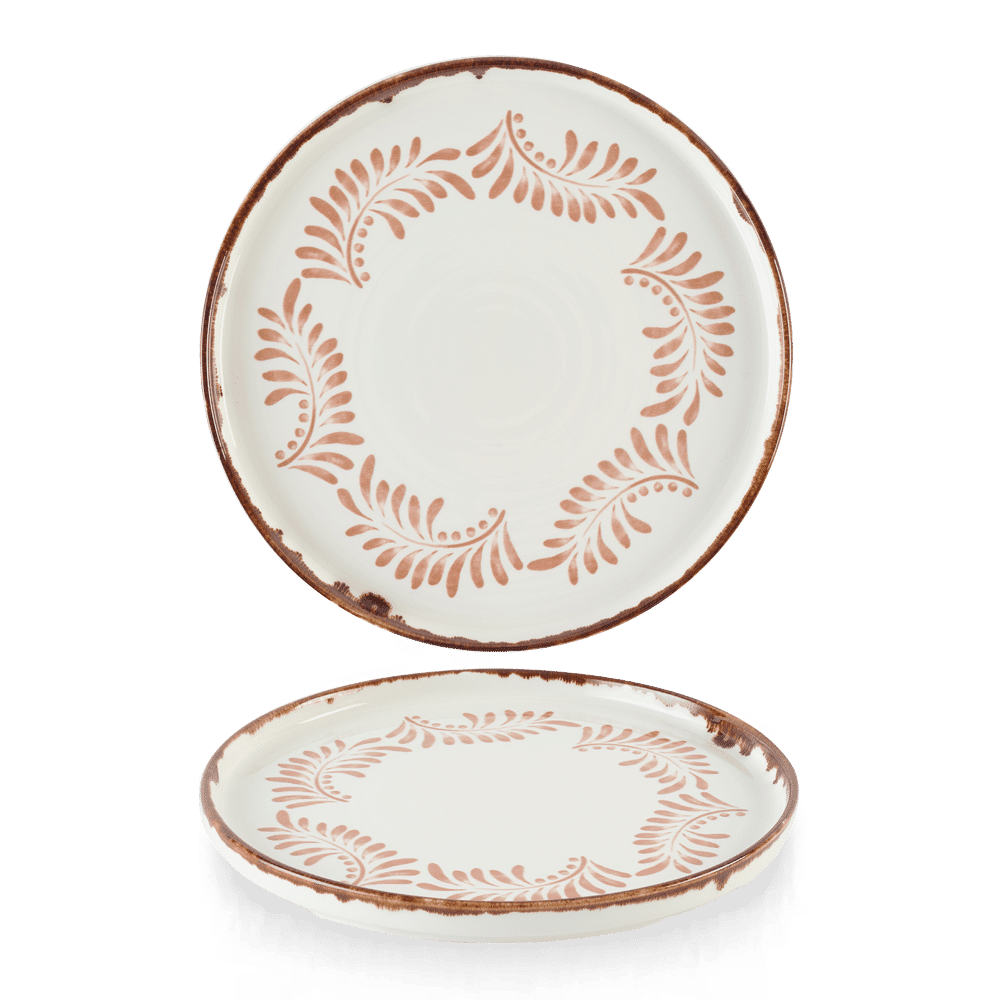 Harvest Mediterranean Terracotta  Walled Plate 10 2/8" Box 6