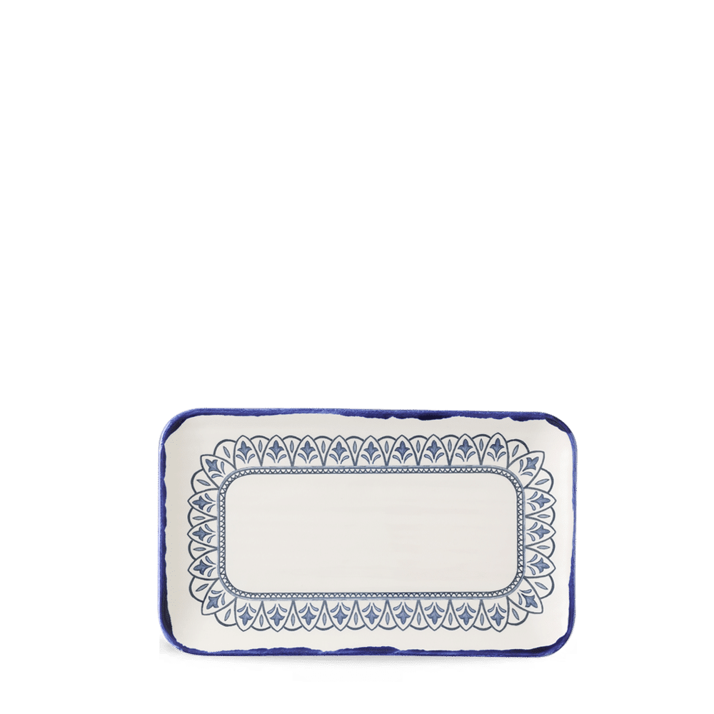 Harvest Mediterranean Moresque  Organic Rectangular Plate 10.6X6.3" Box 12