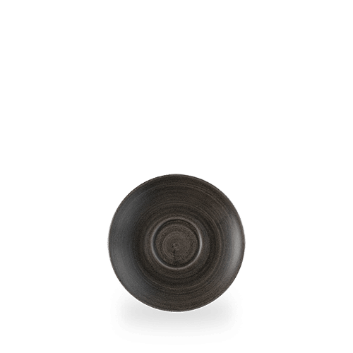 Monochrome Iron Black  Cappuccino Saucer 6.25" Box 12