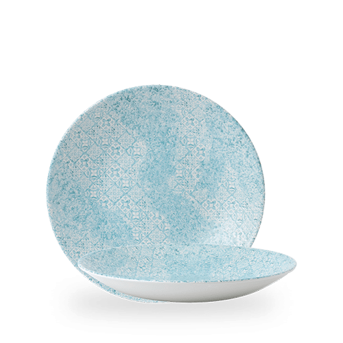 Aquamarine  Med Tiles Deep Coupe Plate 9 2/5" Box 12