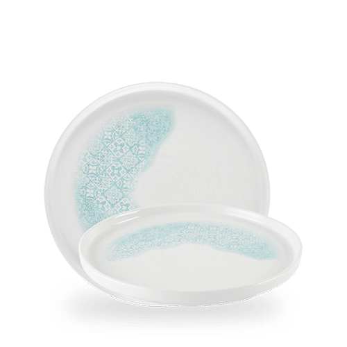 Med Tiles Aquamarine  Walled Plate 10 2/8" Box 6