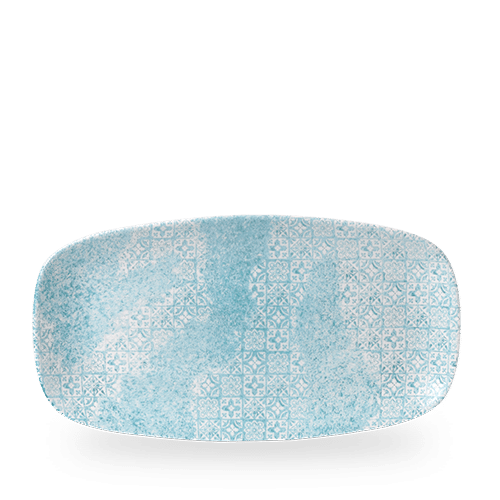 Aquamarine  Med Tiles Chefs Oblong Plate 13 7/8X7 3/8" Box 6