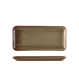 Terra Porcelain Grey Narrow Rectangular Platter 27 x 12.5cm - Pack of 6