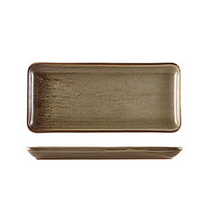 Terra Porcelain Grey Narrow Rectangular Platter 31 x 14cm - Pack of 6