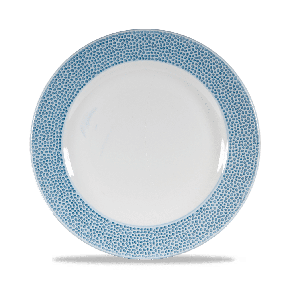 Isla Spinwash Ocean Blue  Footed Plate  10 7/8" Box 12