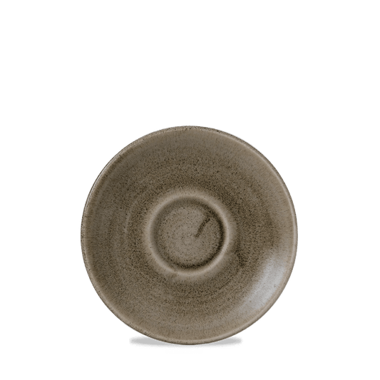 Stonecast Patina Antique Taupe Cappuccino Saucer 6.25" Box of 12 (3-5 Working Days Delivery)
