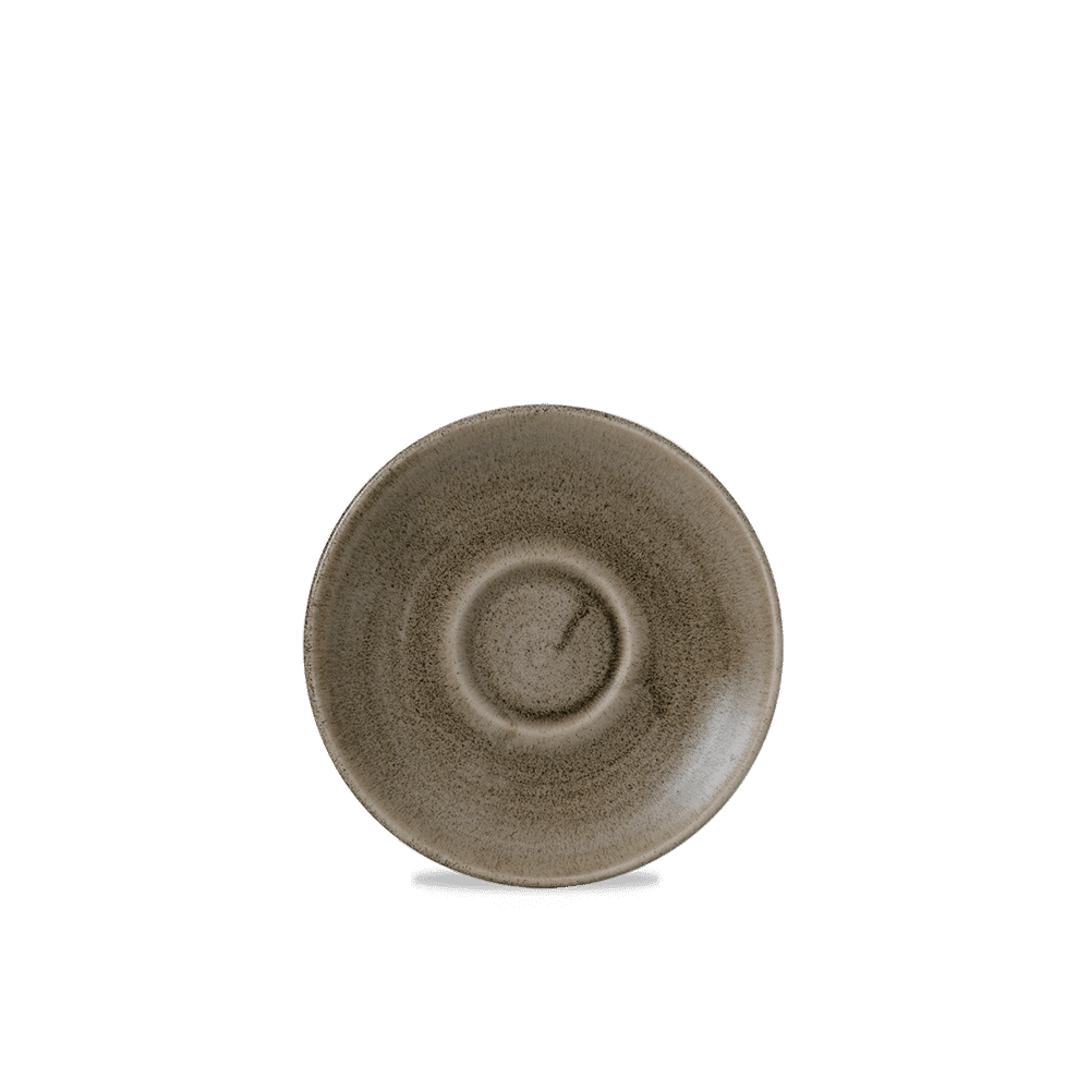 Stonecast Patina Antique Taupe  Espresso Saucer 4.5" Box 12