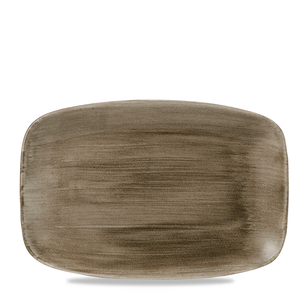 Stonecast Patina Antique Taupe Oblong Chefs Plate 12 X 7 4/5" Box 6