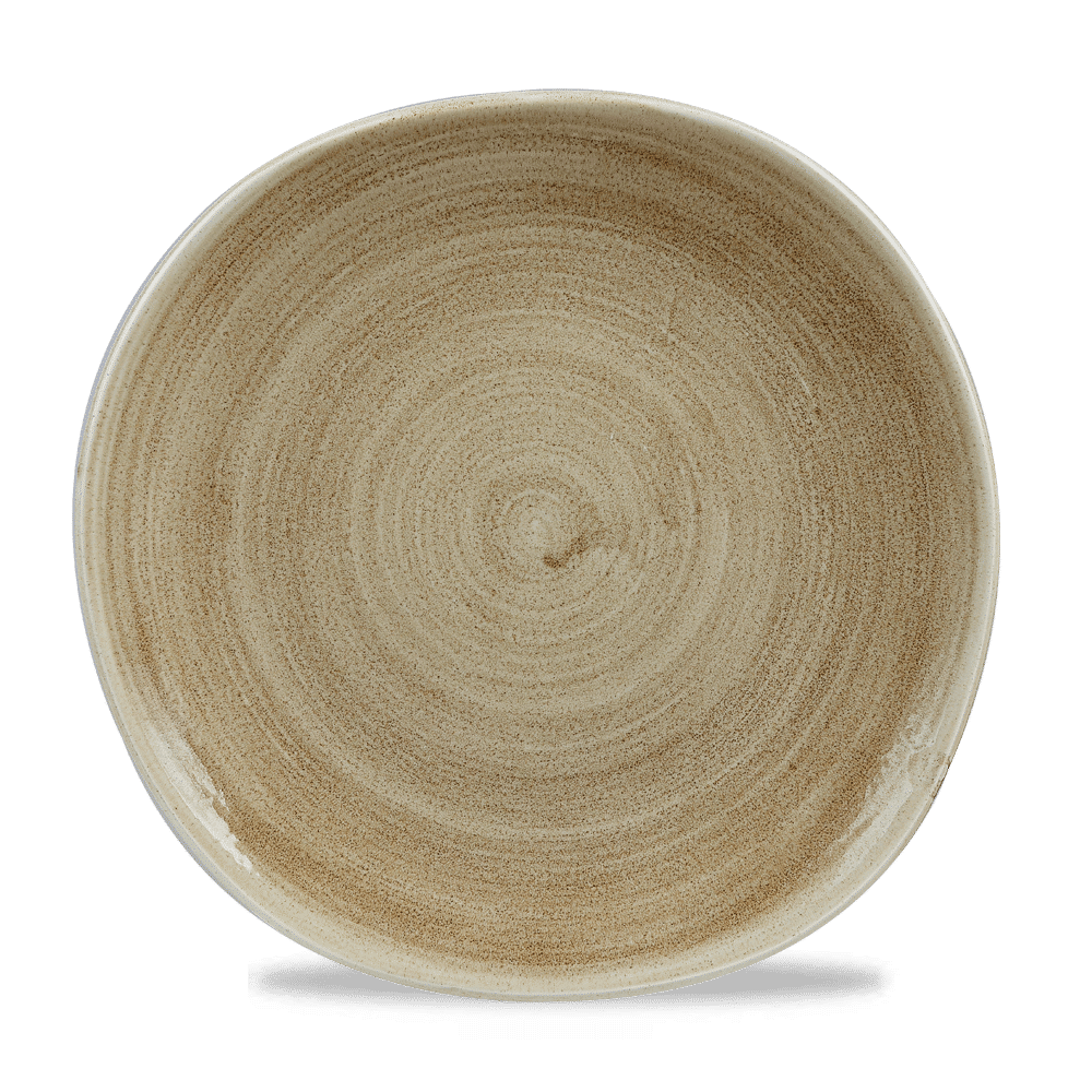 Stonecast Patina Antique Taupe Round Trace Plate 10 3/8" Box 12