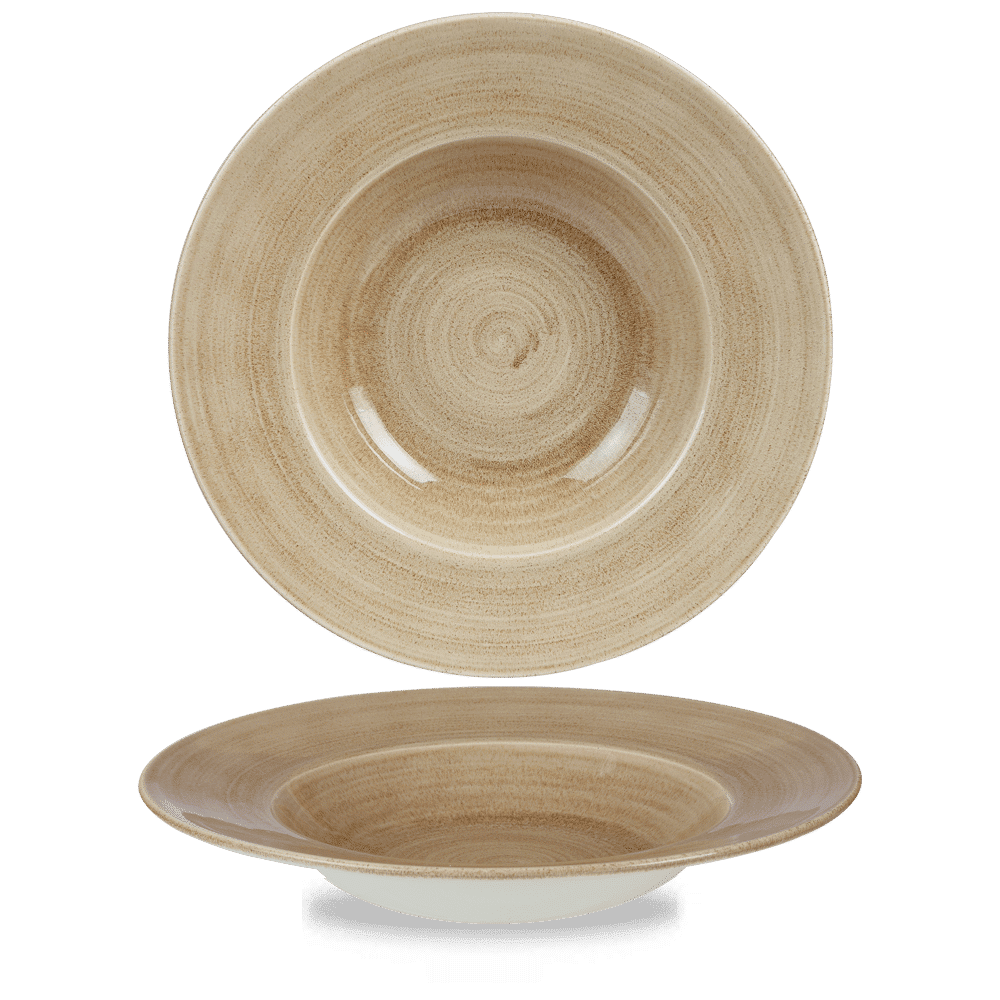 Stonecast Patina Antique Taupe Profile Wide Rim Bowl Large 11" Box 12