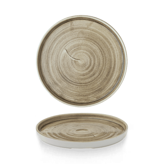 Stonecast Patina Antique Taupe Walled Plate 8.67" Box of 6 (3-5 Working Days Delivery)