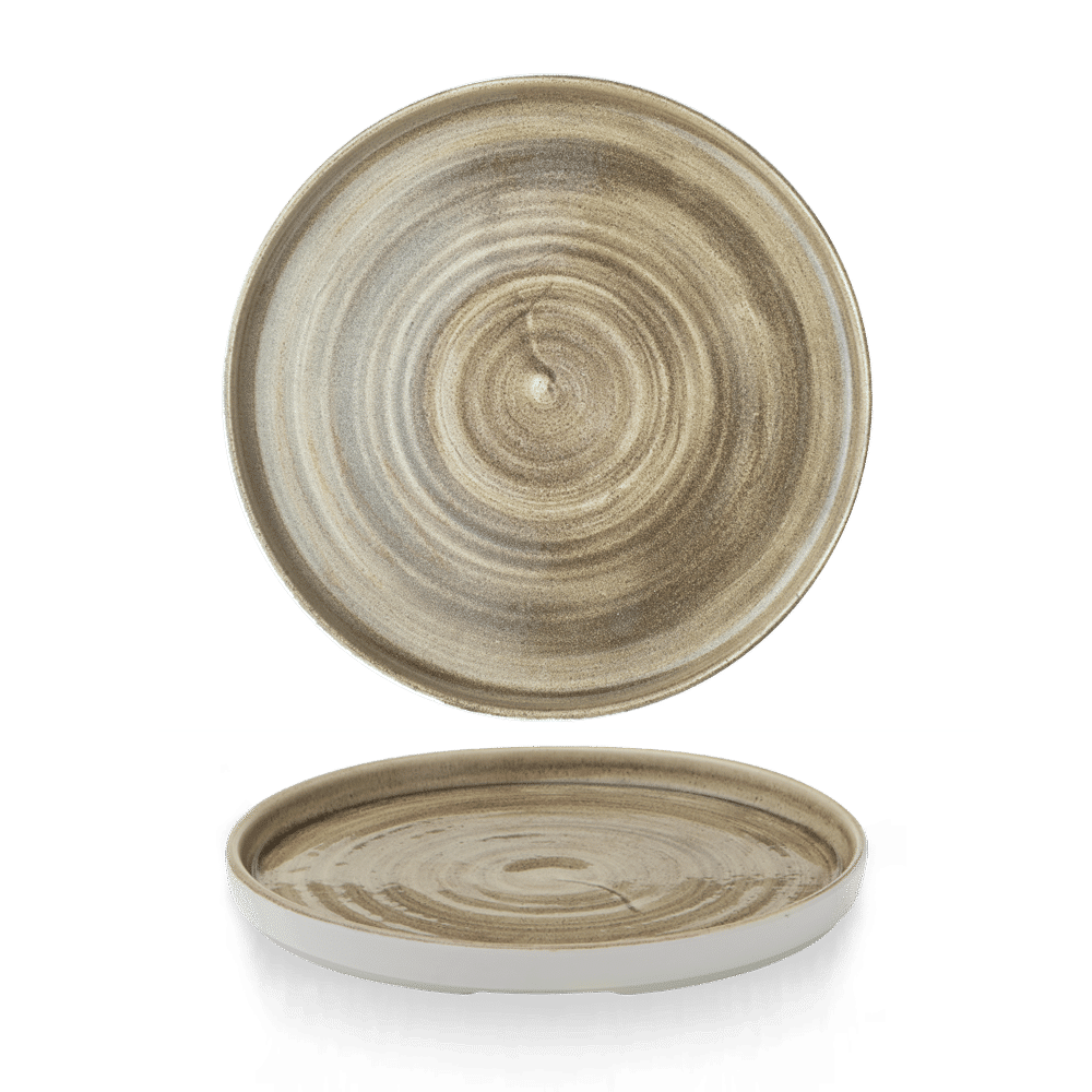 Stonecast Patina Antique Taupe  Walled Plate 10 2/8" Box 6