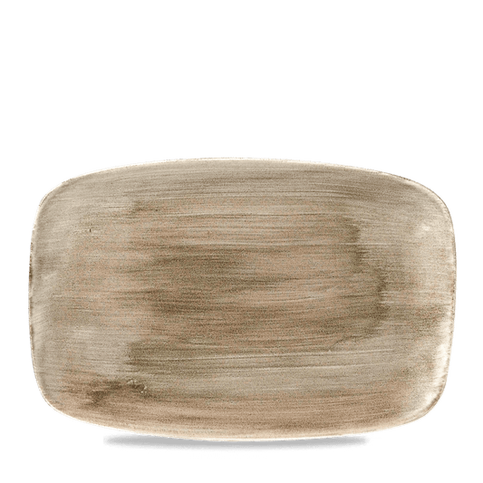 Stonecast Patina Antique Taupe Oblong Chefs Plate 13 1/2" X 9 1/4" Box of 6 (3-5 Working Days Delivery)