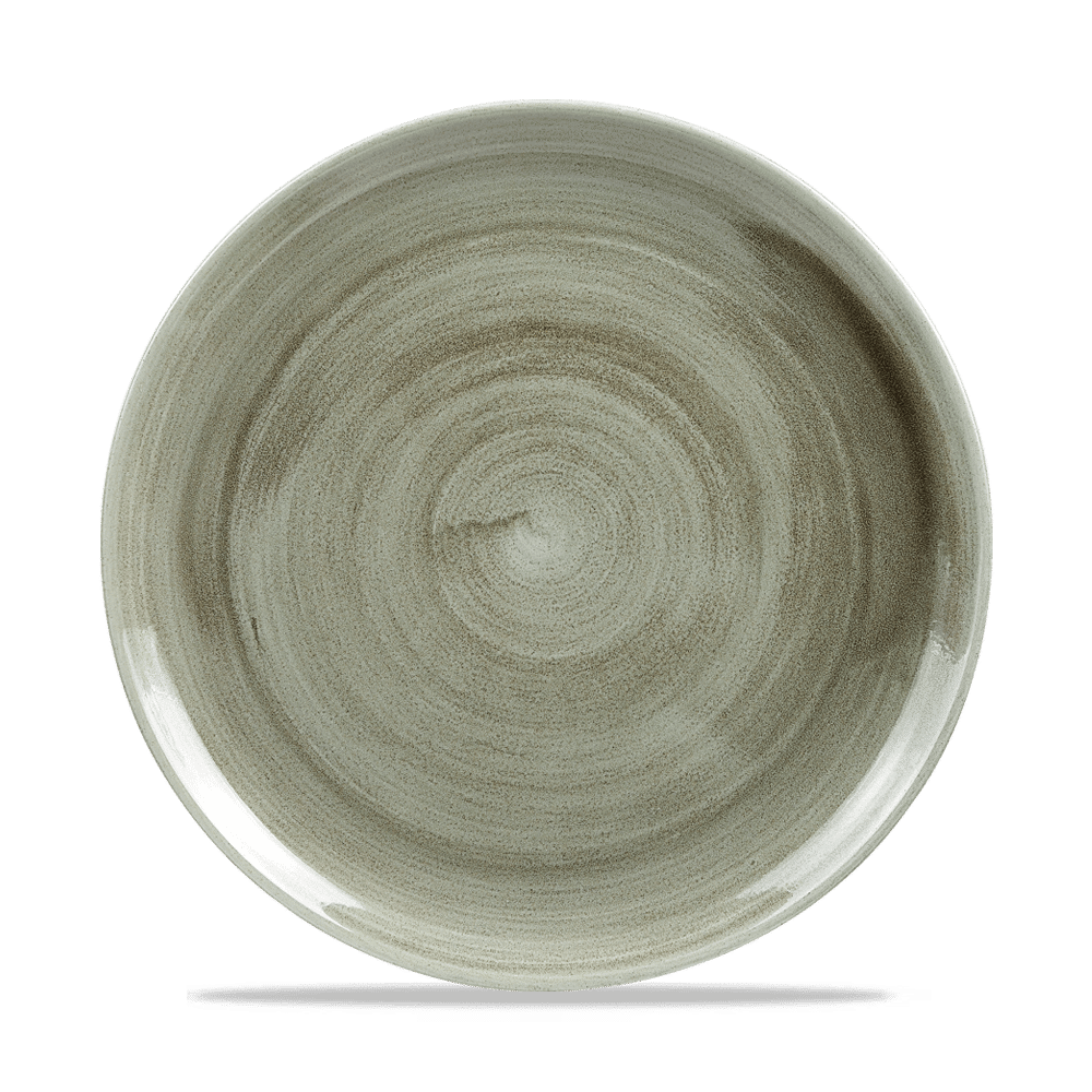 Stonecast Patina Burnished Green Evolve Coupe Plate 10.25" Box 12
