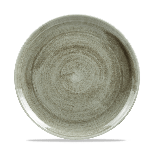 Stonecast Patina Burnished Green Evolve Coupe Plate 10.25" Box of 12 (3-5 Working Days Delivery)