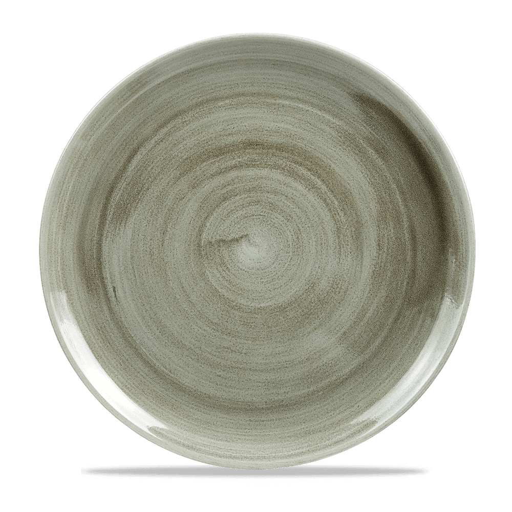 Stonecast Patina Burnished Green Evolve Coupe Plate 11.25" Box 12