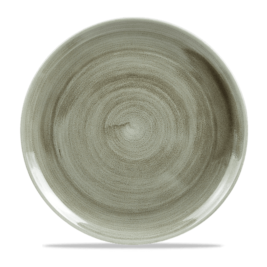 Stonecast Patina Burnished Green Evolve Coupe Plate 11.25" Box of 12 (3-5 Working Days Delivery)