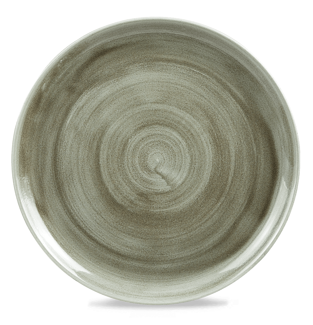 Stonecast Patina Burnished Green Coupe Evolve Plate 12 3/4" Box 6