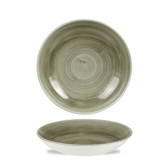 Stonecast Patina Burnished Green Evolve Coupe Bowl 7.25" Box of 12 (3-5 Working Days Delivery)