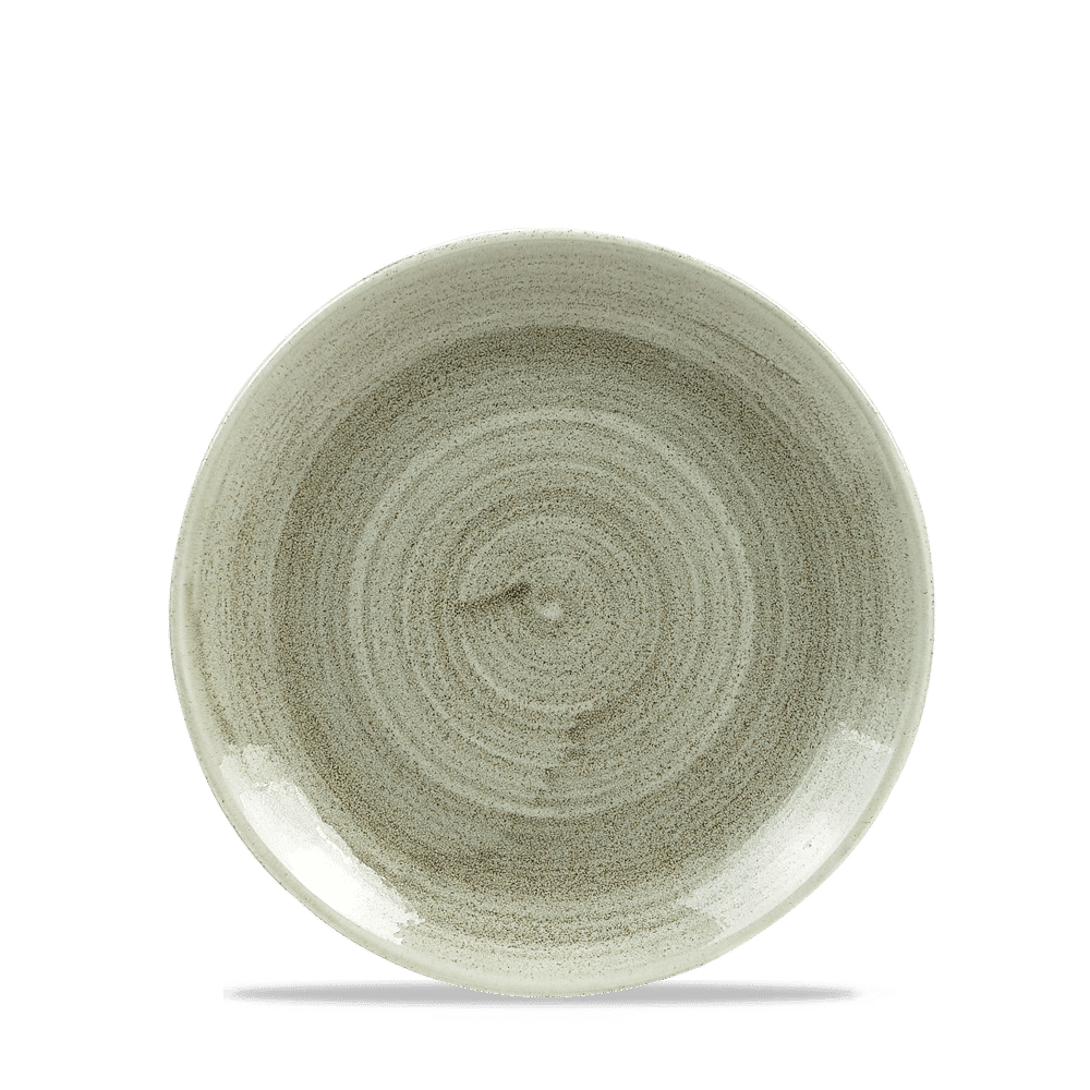 Stonecast Patina Burnished Green Evolve Coupe Plate 6.5" Box 12