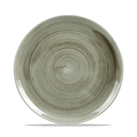 Stonecast Patina Burnished Green Evolve Coupe Plate 8.67" Box of 12 (3-5 Working Days Delivery)