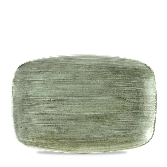 Stonecast Patina Burnished Green Oblong Chefs Plate 12 X 7 4/5" Box of 6 (3-5 Working Days Delivery)