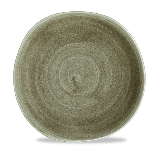 Stonecast Patina Burnished Green Round Trace Plate 10 3/8" Box of 12 (3-5 Working Days Delivery)