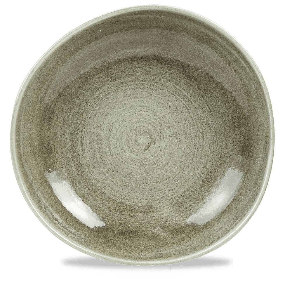 Stonecast Patina Burnished Green Round Trace Plate 11 1/4" Box 12