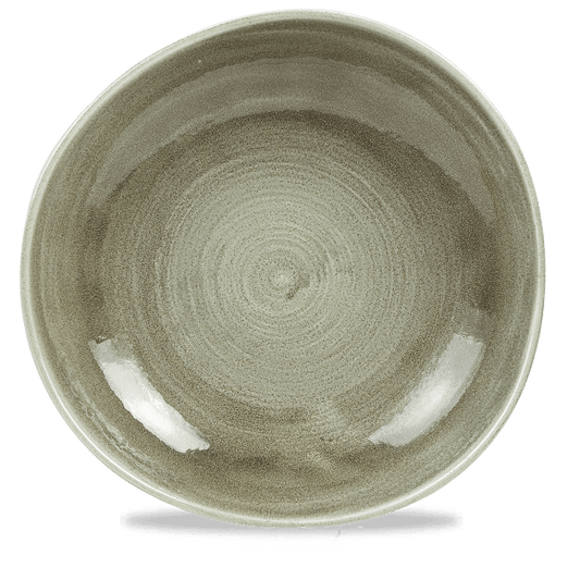 Stonecast Patina Burnished Green Round Trace Plate 11 1/4" Box of 12 (3-5 Working Days Delivery)