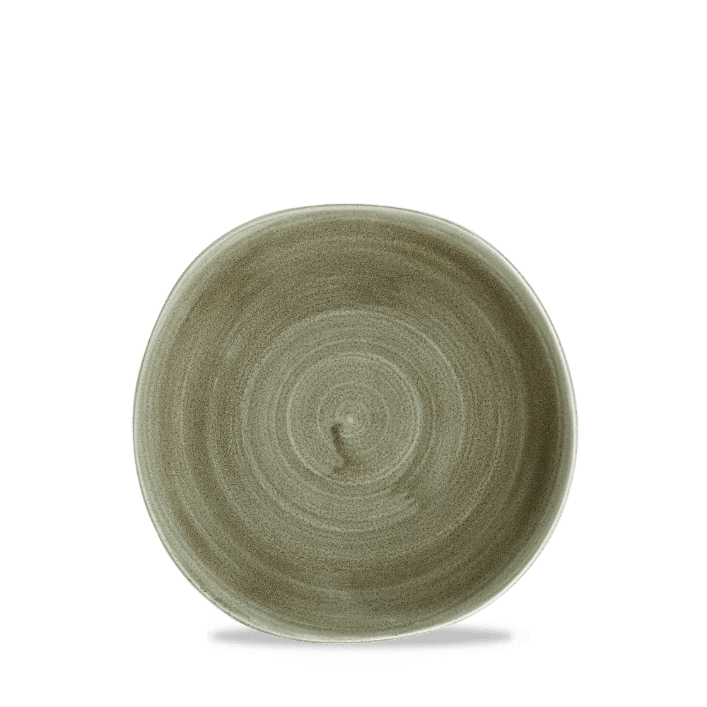 Stonecast Patina Burnished Green Round Trace Plate 7 1/4" Box 12