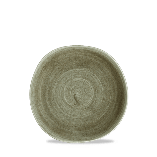 Stonecast Patina Burnished Green Round Trace Plate 7 1/4" Box of 12 (3-5 Working Days Delivery)