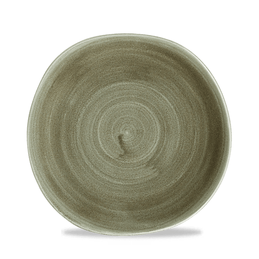 Stonecast Patina Burnished Green Round Trace Plate 8 1/4" Box of 12 (3-5 Working Days Delivery)