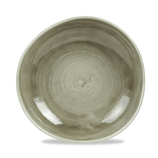 Stonecast Patina Burnished Green Round Trace Bowl 9 7/8" Box of 12 (3-5 Working Days Delivery)